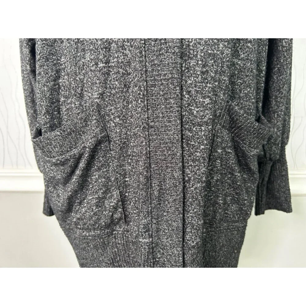 Open Front Cardigan Duster‎ Pockets Long Sleeve Knit Gray size XS